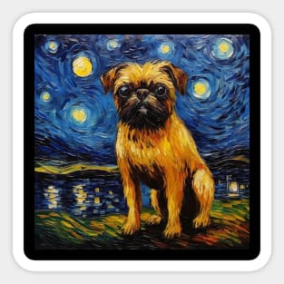 Brussels Griffon painting Sticker